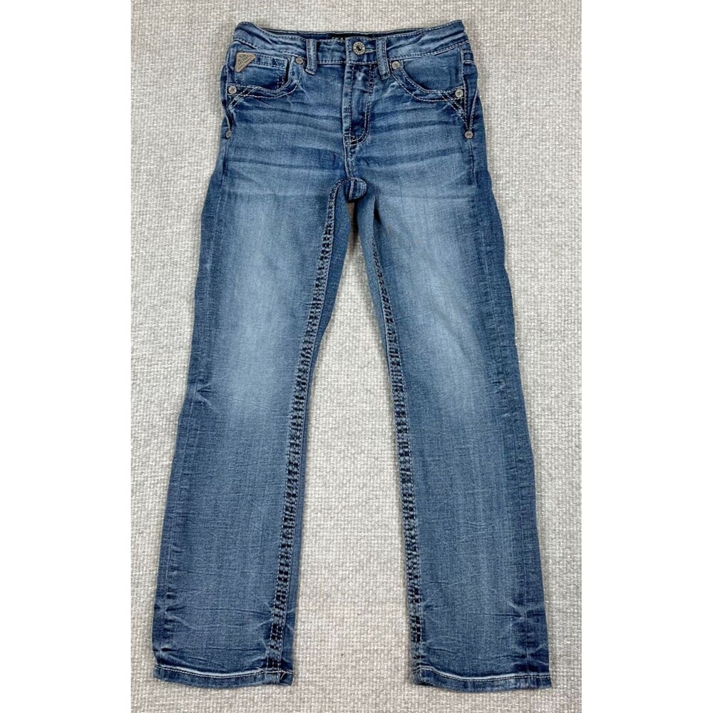 BKE Salvage Supply Co Boy's Size 12 Chaos Boot Stretch Jeans Blue Denim
